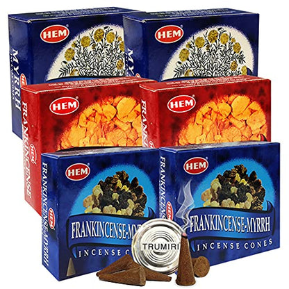 Incense Cones & Holder Bundle Variety Pack from Hem Trumiri Insense Inscents Insencents Insence - color: Blue