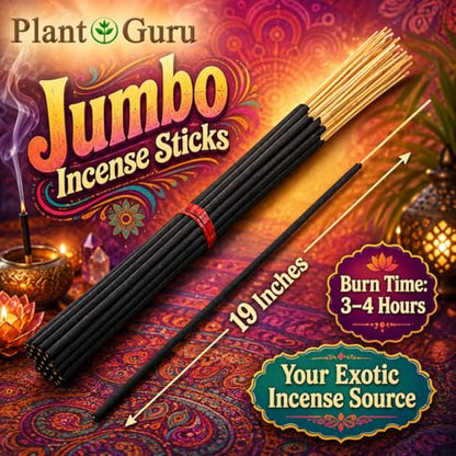 Jasmine Exotic Incense Sticks Jumbo 19 Inch Long - Bulk 1 Bundle 27 to 30 Sticks - Natural 19" Extra Large with A Smooth Aroma that Burns for 3 to 4 Hours Each.