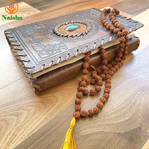 NAISHA Rudraksha Bracelet & Mala Set of 2, 5 Mukhi 108+1 Prayer Beads