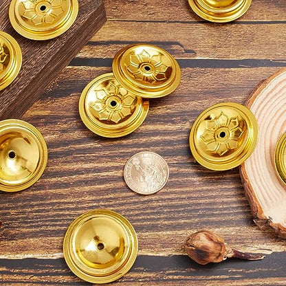 GORGECRAFT 10Pcs Metal Floating Wick Ghee Oil Lamp Disc Holder Candle Float Stand Rack Replacement Table Centerpiece Worship Tealight Wick Centering Devices Buddhist Supplies for Temple Kerosene Fuel