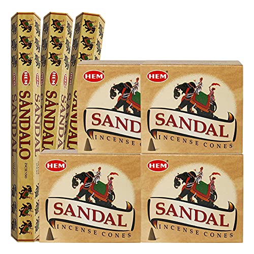 Sandalo Sandalwood Incense Sticks and Cone Incense Holder Variety Pack #1 Bundle insence insense insienso - color: Sandalo