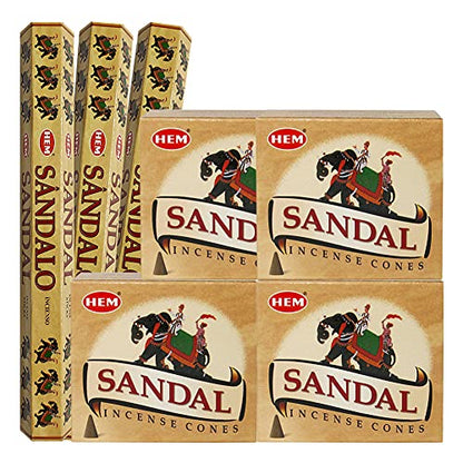 Sandalo Sandalwood Incense Sticks and Cone Incense Holder Variety Pack #1 Bundle insence insense insienso - color: Sandalo
