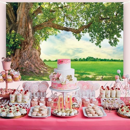 Spring Huge Tree Backdrop 12x10 FT for Photoshoot Spring Nature Photo Backdrops Tree Scenery Picnic Background Outdoor Travel Event Decorations Wedding Party Banner Photo Booth Props - size: 12x10 FT