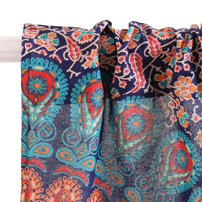 Popular Handicrafts Indian Hippie Bohemian Beautiful Peacock Mandala Curtain Panels Room Divider Blue - color: Blue Multicolor, size: 18"W x 32"L (Pack of 2)