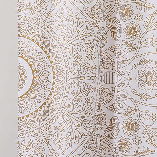 Popular Handicrafts Indian Hippie Mandala Bohemian Beautiful Sketch Window Drapery Curtain Bedroom Living Room Balcony Valance Panels White Gold