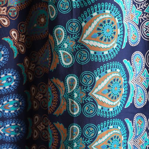 Popular Handicrafts Indian Hippie Bohemian Beautiful Peacock Mandala Door Window Curtain Panels Tarquiose - color: Tarquiose, size: 38"W x 83"L (Pack of 2)