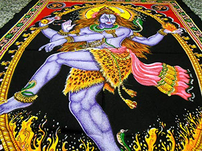Dancing Shiva/Nataraja sequins Cotton Wall Hanging Yoga Painting : Size 43"x30" Inches - color: Dancing Shiva