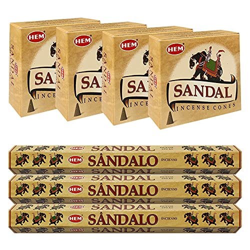 Sandalo Sandalwood Incense Sticks and Cone Incense Holder Variety Pack #1 Bundle insence insense insienso - color: Sandalo