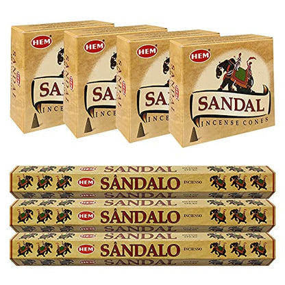Sandalo Sandalwood Incense Sticks and Cone Incense Holder Variety Pack #1 Bundle insence insense insienso - color: Sandalo