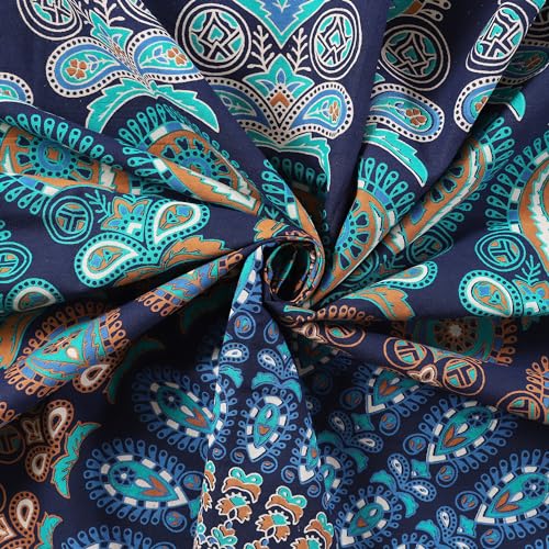 Popular Handicrafts Indian Hippie Bohemian Beautiful Peacock Mandala Door Window Curtain Panels Tarquiose - color: Tarquiose, size: 38"W x 83"L (Pack of 2)