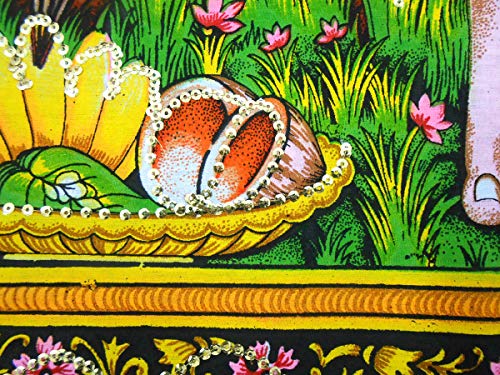 Sai Baba batik sequin Cotton Wall Hanging Painting : Size 43"x30" Inches - color: Sai baba